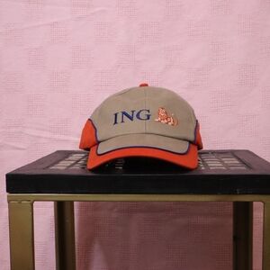 ING Tan and Orange Men's Cap